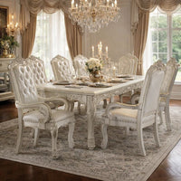 Aurora 27 Inch Executive Office Chair, Faux Leather, Tufted, Bone White - BM296837