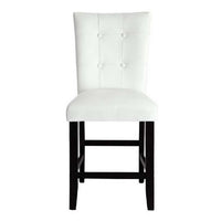 Deneb 26 Inch Tufted Side Dining Chair, Set of 2, Champagne Faux Leather - BM296863