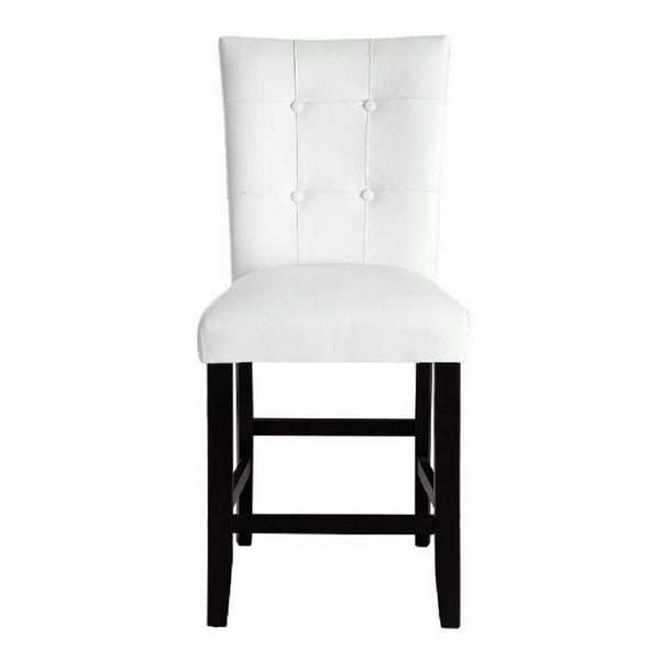 Deneb 26 Inch Tufted Side Dining Chair, Set of 2, Champagne Faux Leather - BM296863