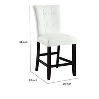 Deneb 26 Inch Tufted Side Dining Chair, Set of 2, Champagne Faux Leather - BM296863