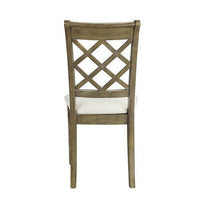 23 Inch Wood Dining Chair, Set of 2, Cross Accent Backrest, Padded, Beige - BM296881