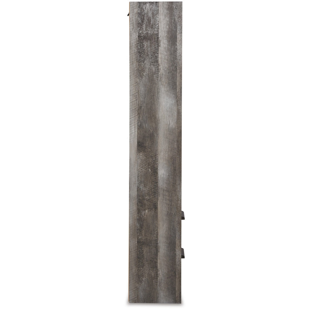 72 Inch Side Pier, 2 Glass Shelves, 2 Bottom Drawers, Rustic Gray Finish  - BM296913