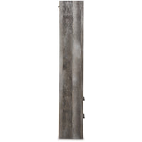 72 Inch Side Pier, 2 Glass Shelves, 2 Bottom Drawers, Rustic Gray Finish  - BM296913