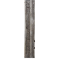 72 Inch Side Pier, 2 Glass Shelves, 2 Bottom Drawers, Rustic Gray Finish  - BM296913