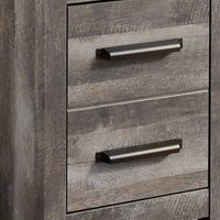 72 Inch Side Pier, 2 Glass Shelves, 2 Bottom Drawers, Rustic Gray Finish  - BM296913