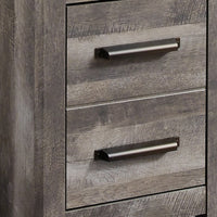 72 Inch Side Pier, 2 Glass Shelves, 2 Bottom Drawers, Rustic Gray Finish  - BM296913
