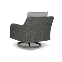 Asp 32 Inch Swivel Outdoor Lounge Chair, Aluminum Frame, Gray Upholstery - BM297012