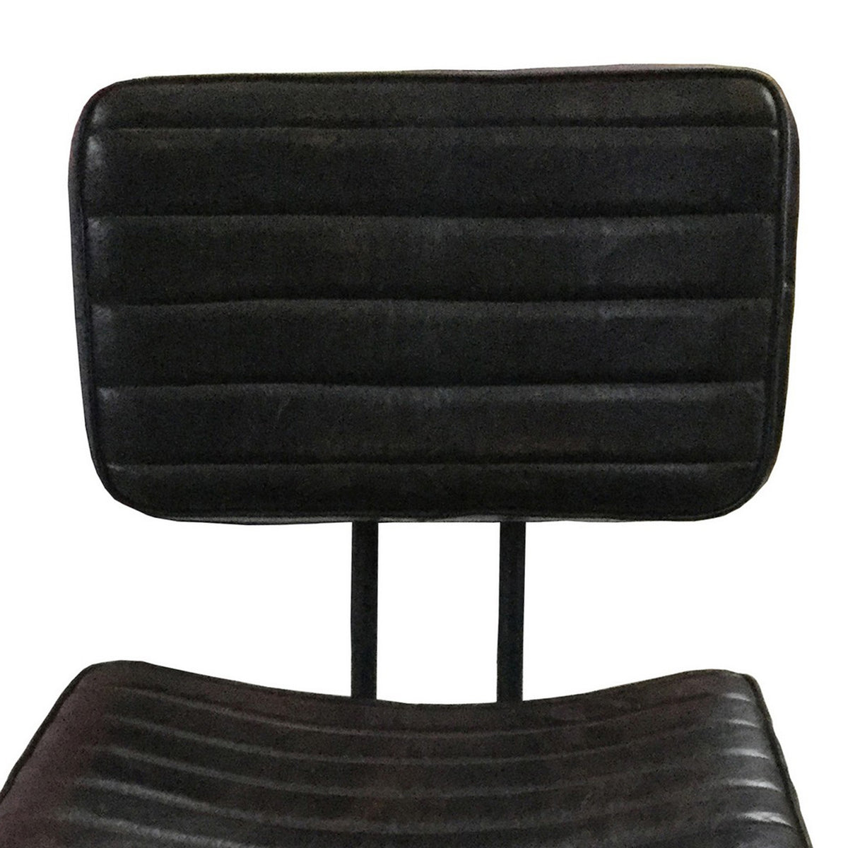 Mia 18 Inch Side Chair, Set of 2, Dyed Espresso Leather, Vertical Tufting - BM297145