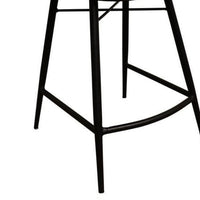 Mia 24 Inch Counter Stool, Set of 2, Hand Dyed Espresso Leather, Tufted