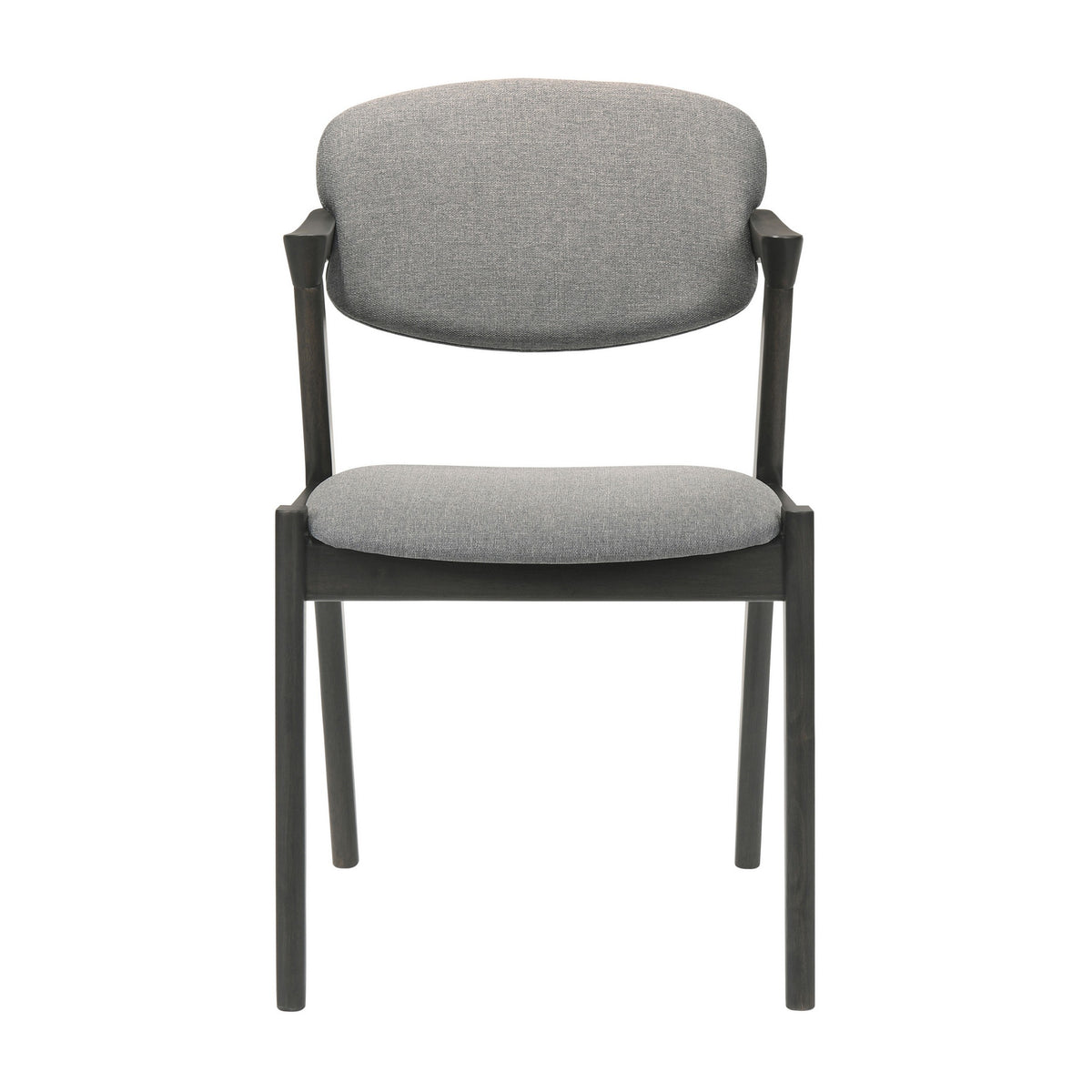 21 Inch Side Chair, Set of 2, Gray Fabric Upholstery, Clean Angled Legs  - BM297169