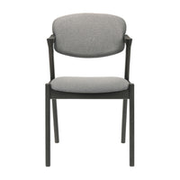 21 Inch Side Chair, Set of 2, Gray Fabric Upholstery, Clean Angled Legs  - BM297169