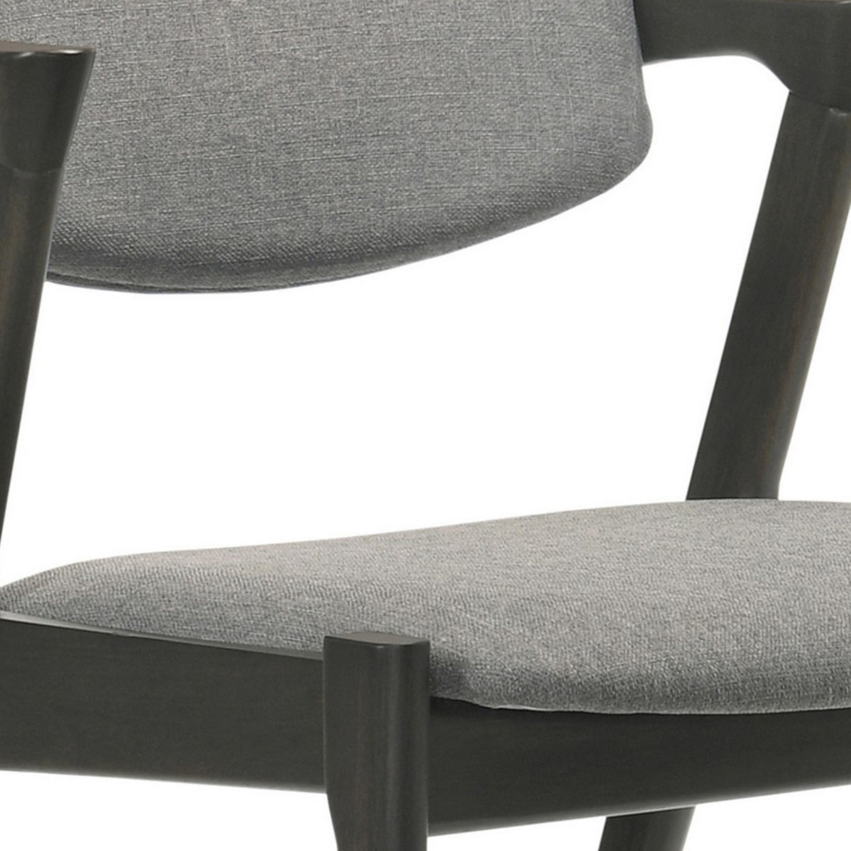 21 Inch Side Chair, Set of 2, Gray Fabric Upholstery, Clean Angled Legs  - BM297169