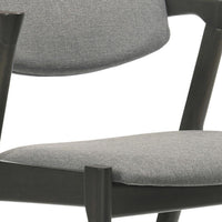 21 Inch Side Chair, Set of 2, Gray Fabric Upholstery, Clean Angled Legs  - BM297169