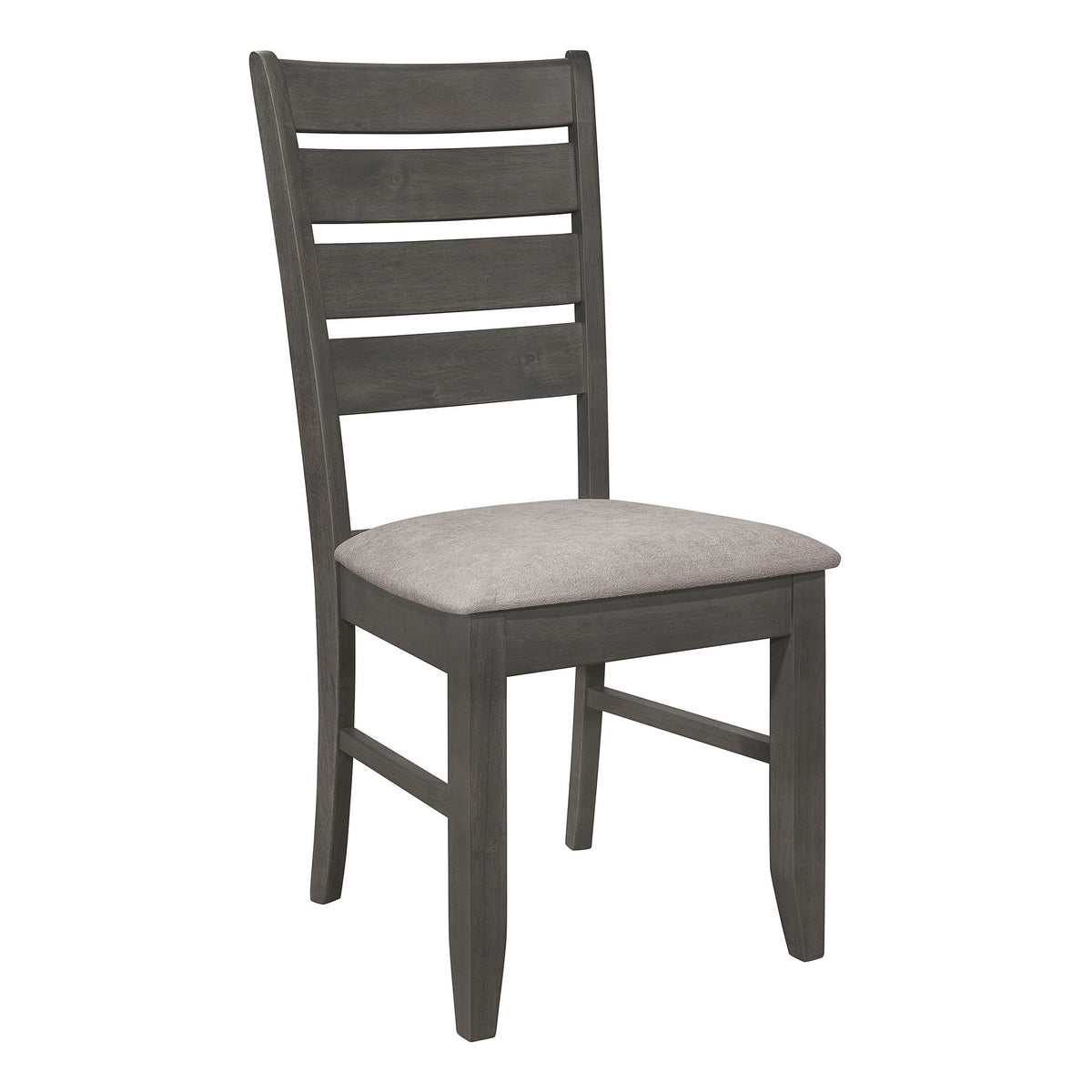 Lyla 19 Inch Side Chair, Set of 2, Ladderback Style, Rustic Gray Wood   - BM297171
