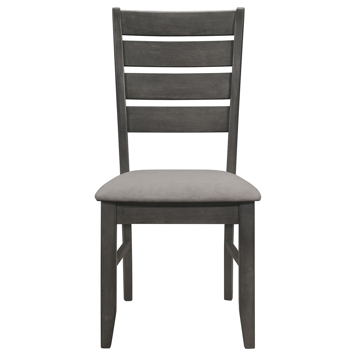 Lyla 19 Inch Side Chair, Set of 2, Ladderback Style, Rustic Gray Wood   - BM297171