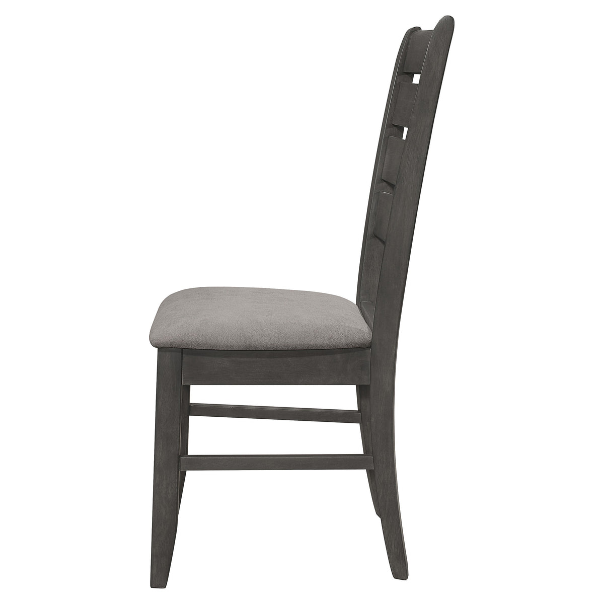 Lyla 19 Inch Side Chair, Set of 2, Ladderback Style, Rustic Gray Wood   - BM297171