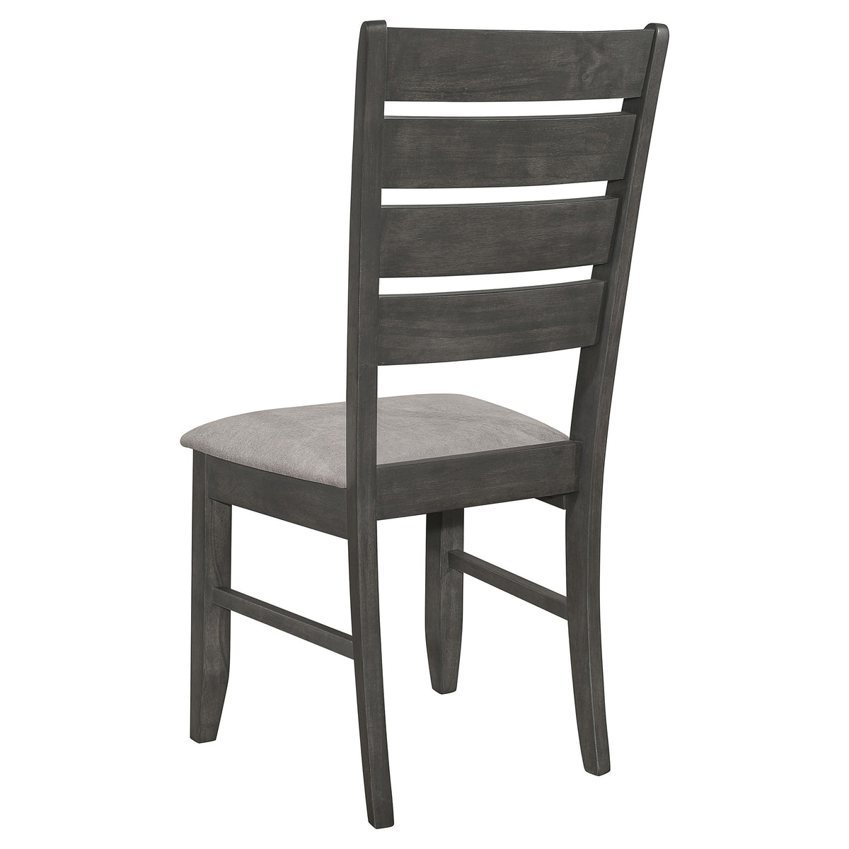 Lyla 19 Inch Side Chair, Set of 2, Ladderback Style, Rustic Gray Wood   - BM297171