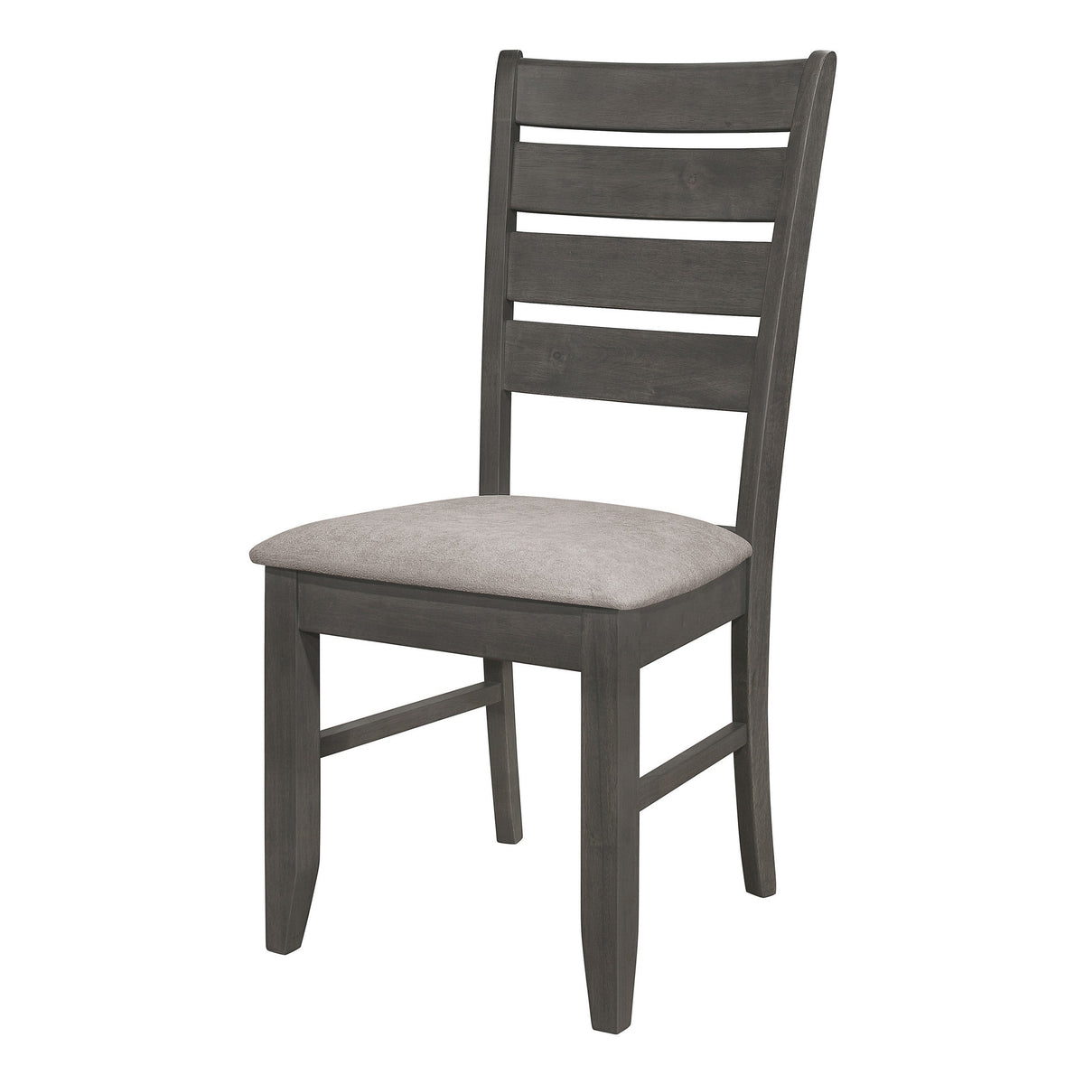 Lyla 19 Inch Side Chair, Set of 2, Ladderback Style, Rustic Gray Wood   - BM297171