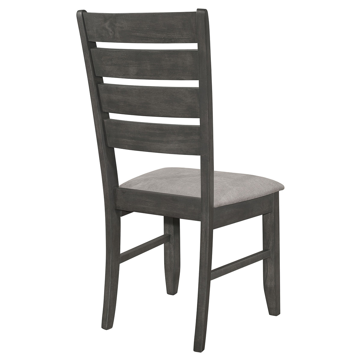 Lyla 19 Inch Side Chair, Set of 2, Ladderback Style, Rustic Gray Wood   - BM297171