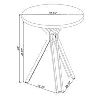 43 Inch Modern Bar Table, Gray Round Top, Polished Chrome Angled Legs   - BM297178