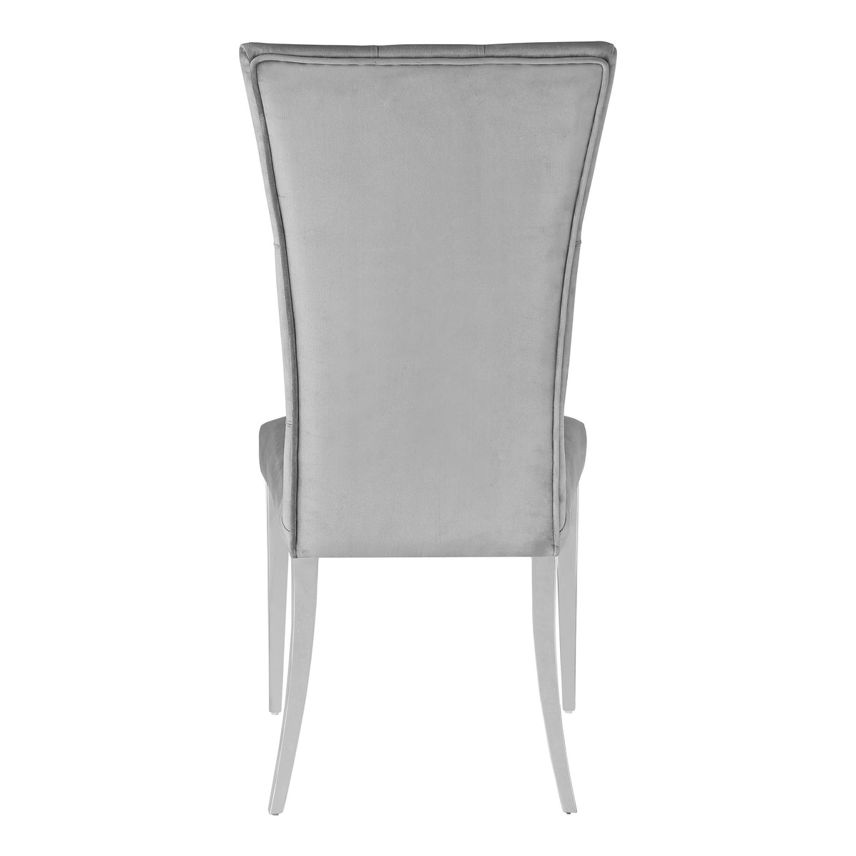 Kery 20 Inch Set of 2 Side Chairs, Gray Velvet, Tall Flared Tufted Back  - BM297196