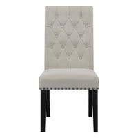 Ali 20 Inch Set of 2 Side Chairs, Light Gray Button Tufted Rolled Back