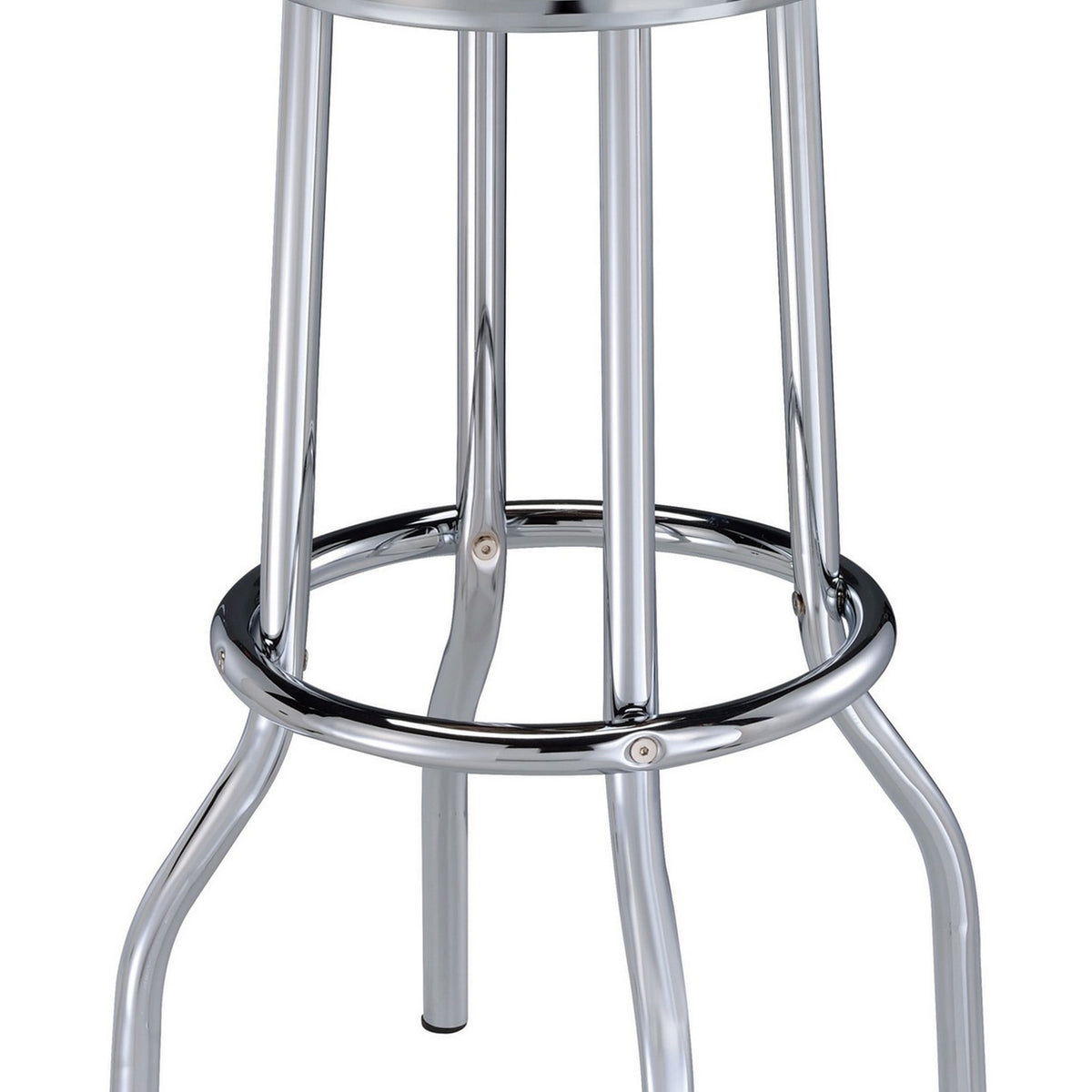 30 Inch Set of 2 Retro Barstools, Retro Red Faux Leather Seats, Chrome Legs  - BM297226