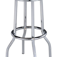 30 Inch Set of 2 Retro Barstools, Retro Red Faux Leather Seats, Chrome Legs  - BM297226
