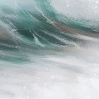 39 x 59 Hand Painted Cresting Waves, White Frame, Seafoam Green, Ocean Blue - BM298933