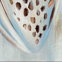 30 x 39 Hand Painted Dotted Sea Conch, Resin Coated, Warm Orange and Blue - BM298936