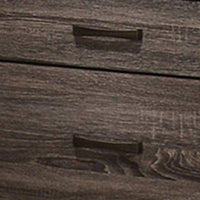 Soma 24 Inch Rustic 2 Drawer Nightstand, Sleek Metal Bar Handles, Oak Gray - BM298958