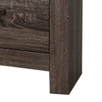 Soma 24 Inch Rustic 2 Drawer Nightstand, Sleek Metal Bar Handles, Oak Gray - BM298958