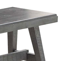 Alix 54 Inch Elegant Wood Dining Bench with Tapered Legs, Distressed Gray - BM298981