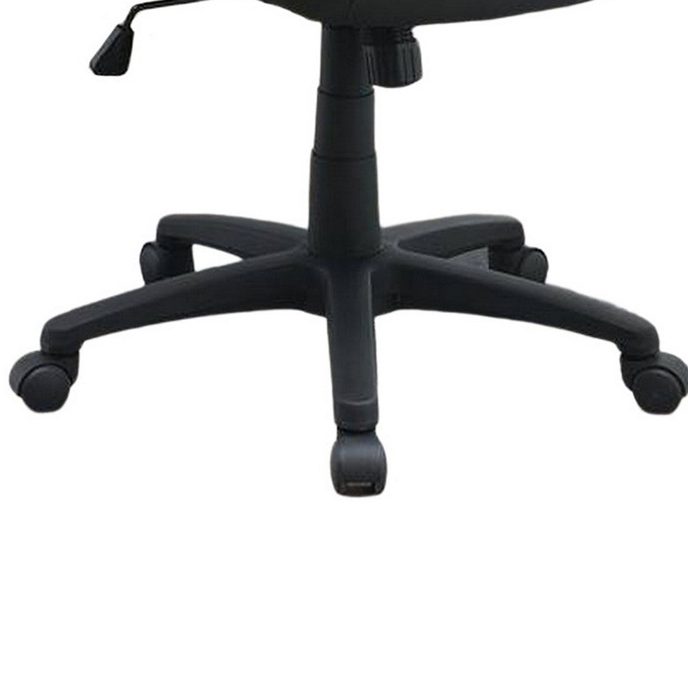 42 Inch Swivel Office Gaming Chair, Adjustable, Faux Leather, Black, White - BM298982