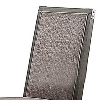 Kumi 25 Inch Set of 2 Wood Dining Chairs with Slatted Cushioned Backs, Gray - BM298984