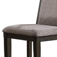 Kumi 25 Inch Set of 2 Wood Dining Chairs with Slatted Cushioned Backs, Gray - BM298984