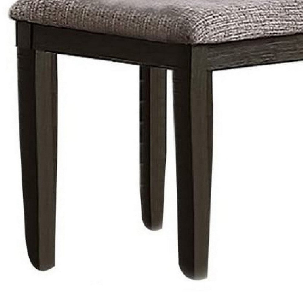Kumi 25 Inch Set of 2 Wood Dining Chairs with Slatted Cushioned Backs, Gray - BM298984