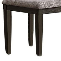 Kumi 25 Inch Set of 2 Wood Dining Chairs with Slatted Cushioned Backs, Gray - BM298984