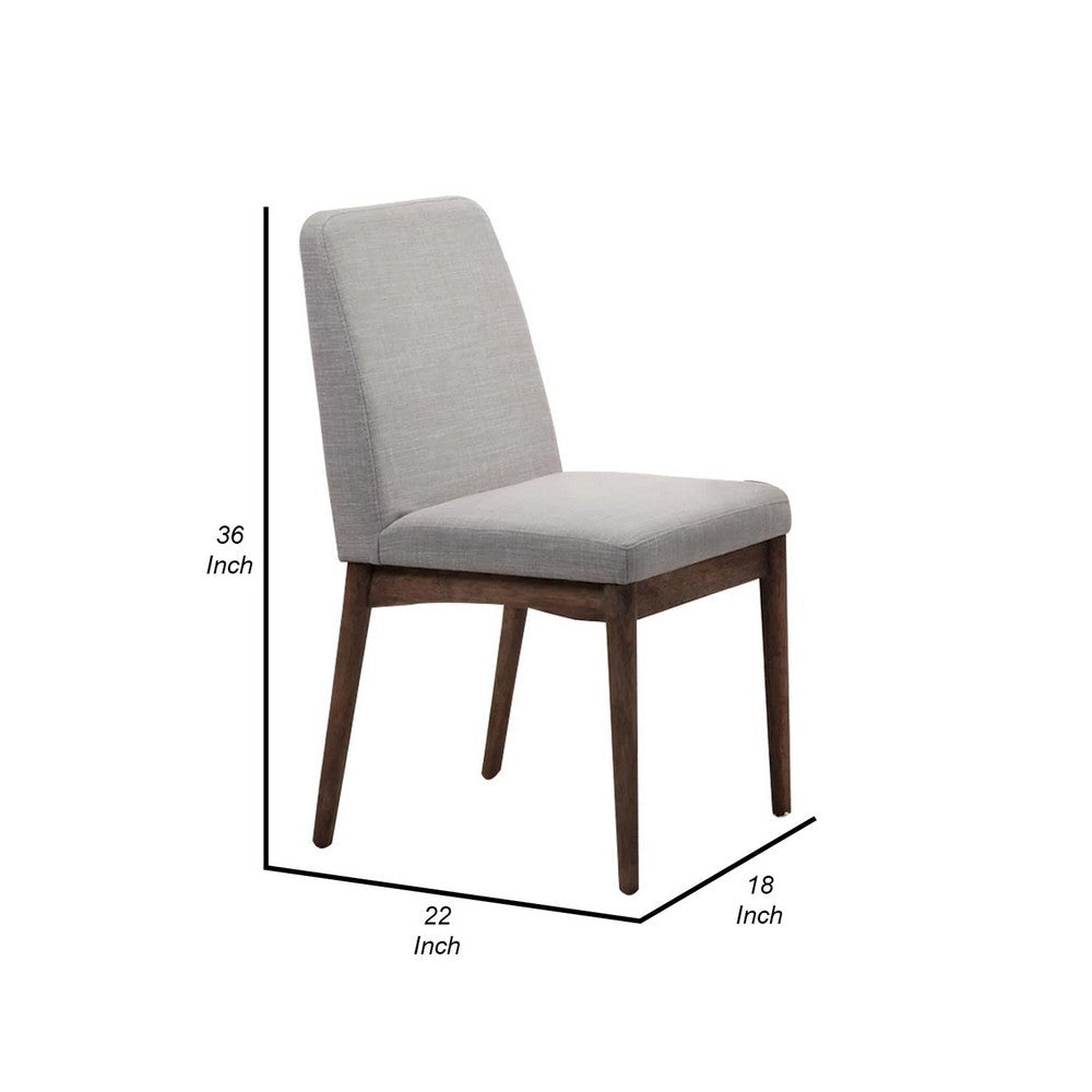 Lee Set of 2 Modern Wood Dining Chairs, Cushioned Seats, Tapered Legs, Gray - BM298985