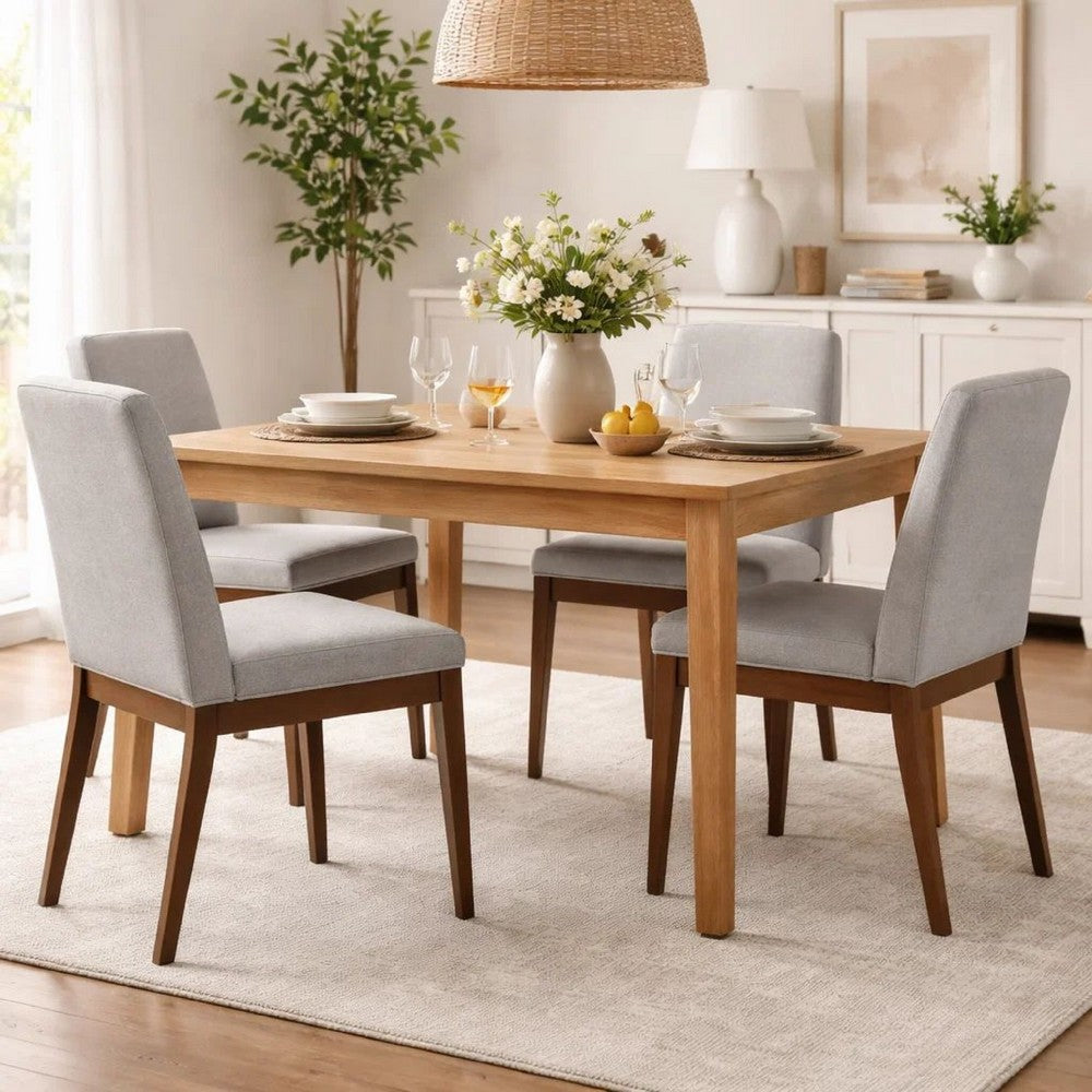 Lee Set of 2 Modern Wood Dining Chairs, Cushioned Seats, Tapered Legs, Gray - BM298985