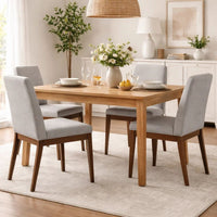 Lee Set of 2 Modern Wood Dining Chairs, Cushioned Seats, Tapered Legs, Gray - BM298985