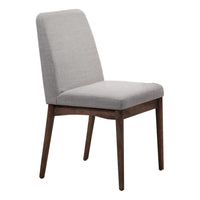 Lee Set of 2 Modern Wood Dining Chairs, Cushioned Seats, Tapered Legs, Gray - BM298985