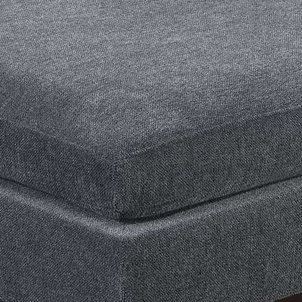 37 Inch Modern Square Ottoman with Foam Seating, Gray Chenille Fabric  - BM298986