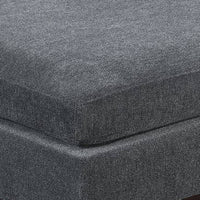 37 Inch Modern Square Ottoman with Foam Seating, Gray Chenille Fabric  - BM298986