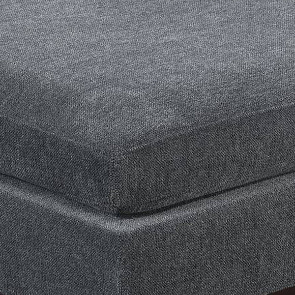 37 Inch Modern Square Ottoman with Foam Seating, Gray Chenille Fabric  - BM298986