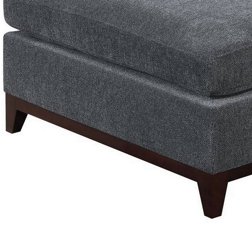 37 Inch Modern Square Ottoman with Foam Seating, Gray Chenille Fabric  - BM298986