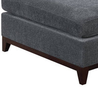 37 Inch Modern Square Ottoman with Foam Seating, Gray Chenille Fabric  - BM298986