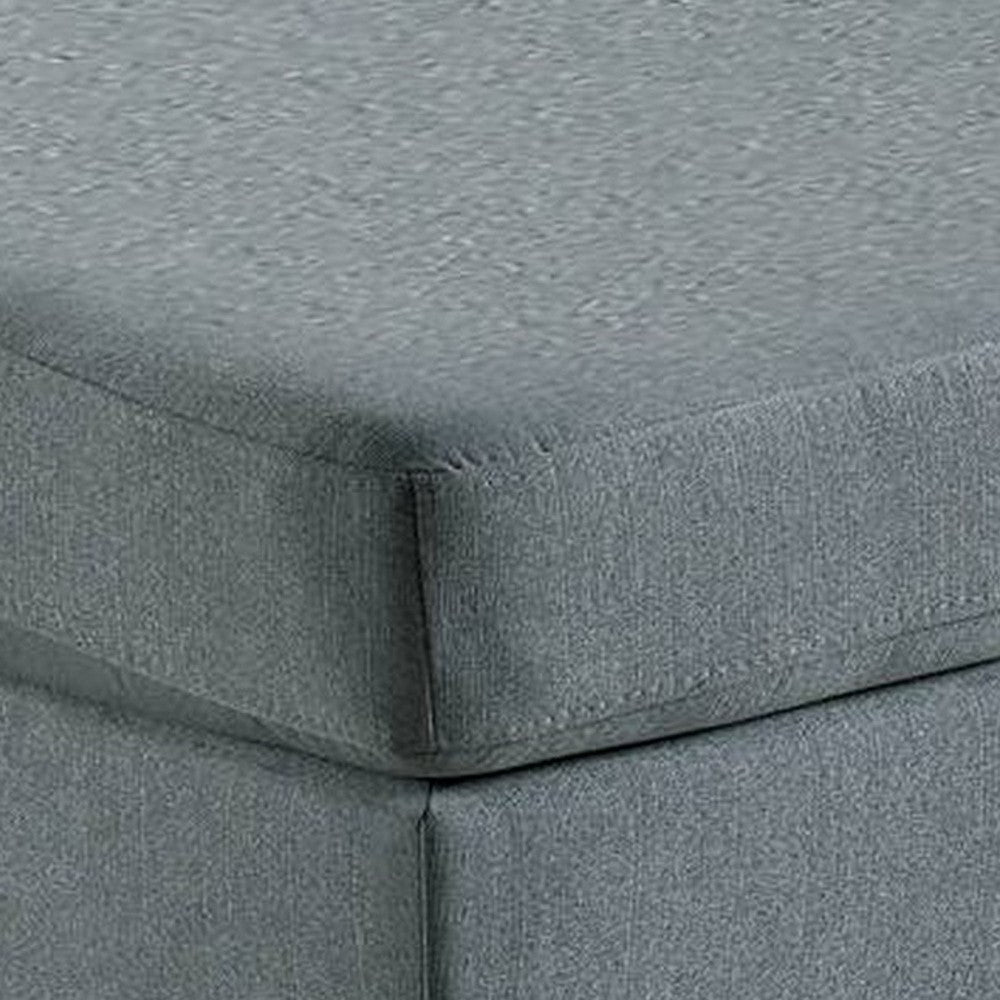 32 Inch Modern Square Ottoman with Plush Foam Seating, Gray Linen Fabric - BM298987