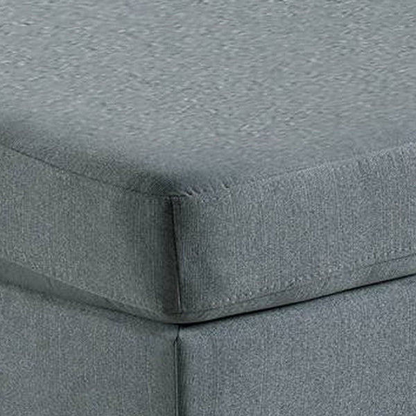 32 Inch Modern Square Ottoman with Plush Foam Seating, Gray Linen Fabric - BM298987