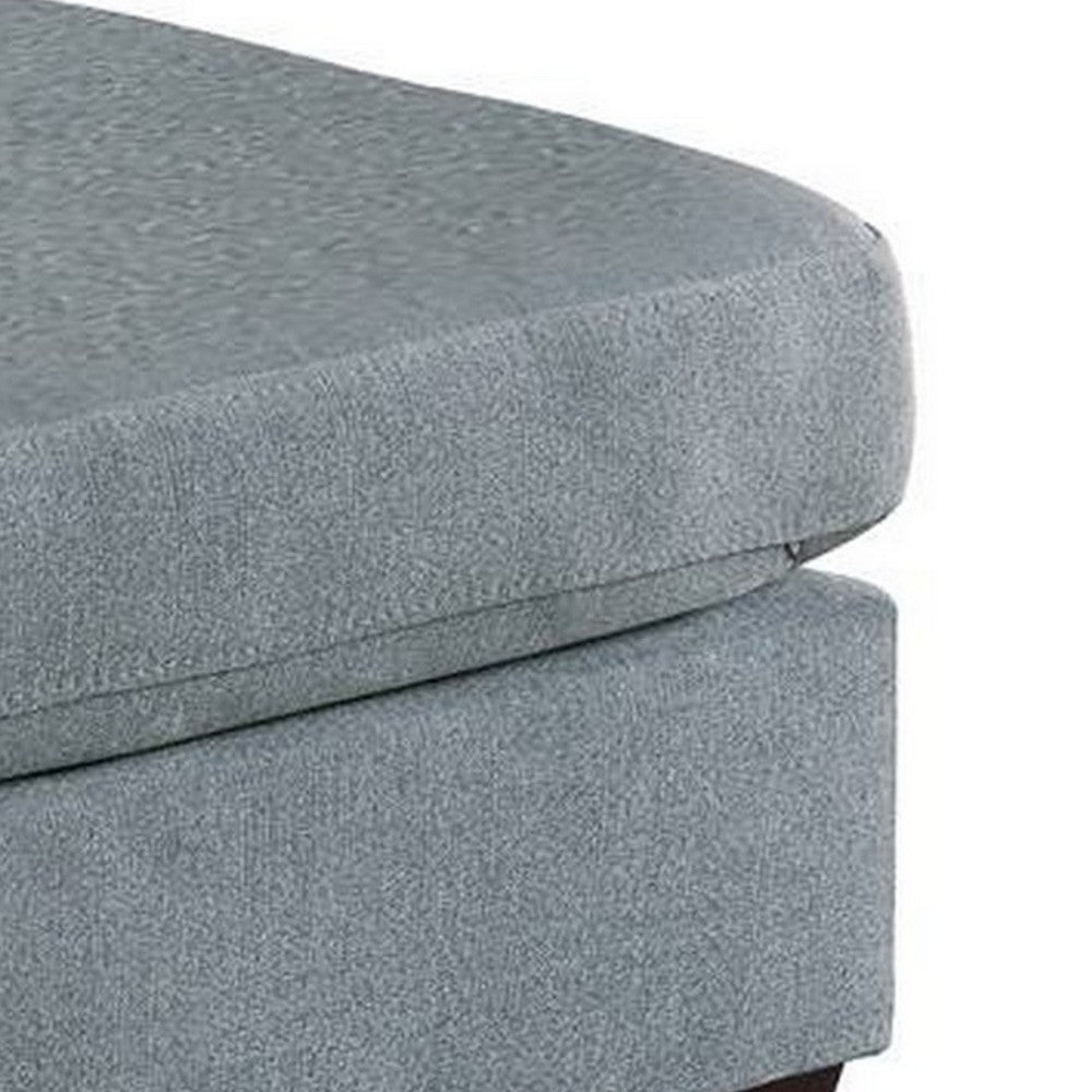 32 Inch Modern Square Ottoman with Plush Foam Seating, Gray Linen Fabric - BM298987
